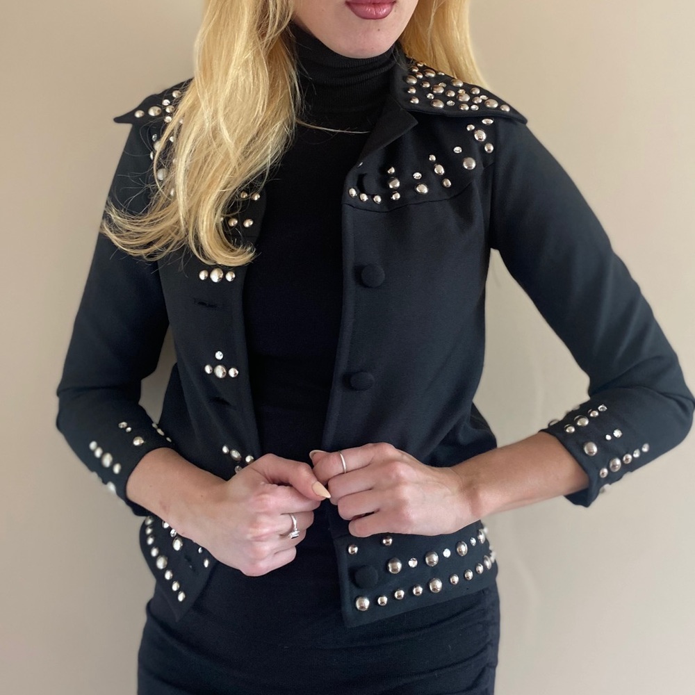 Black Studded& Sequined Blazer